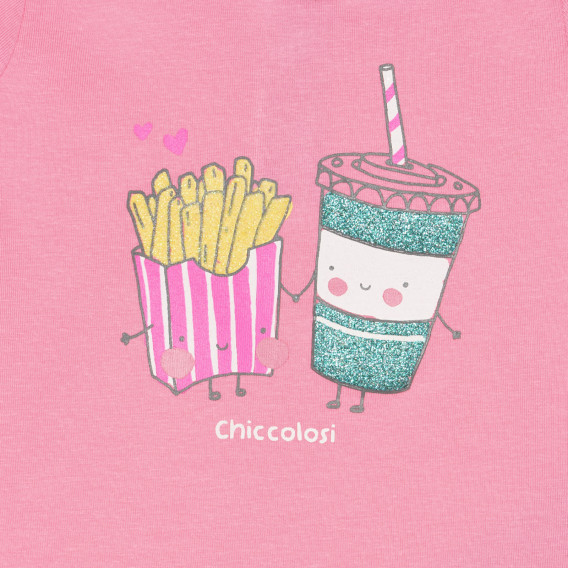 Chicco ροζ βαμβακερό μπλουζάκι με διασκεδαστική στάμπα για μωρό Chicco 325828 2