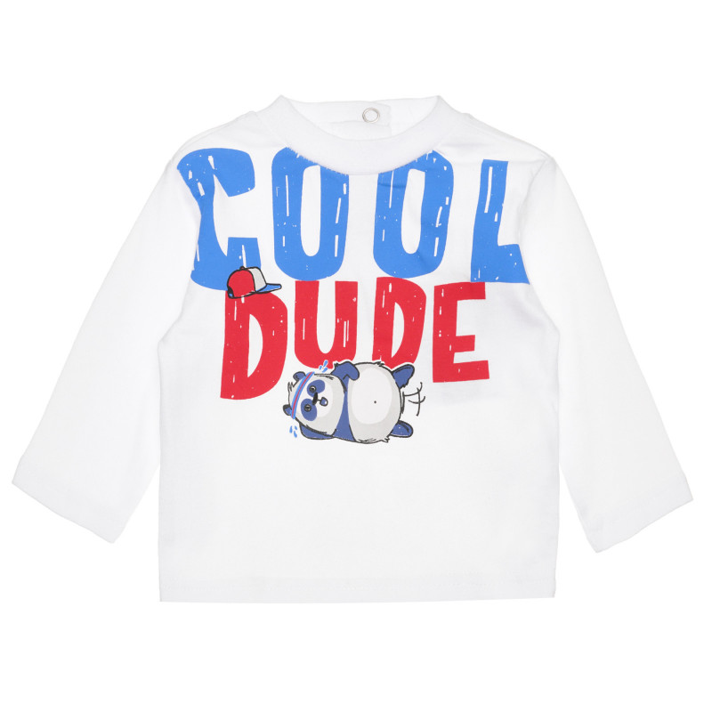 Chicco λευκό βαμβακερό μπλουζάκι με panda για μωρό  325843