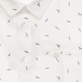 Λευκό βαμβακερό πουκάμισο με στάμπες πουλιών Chicco 325979 2