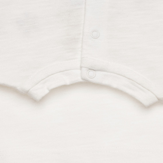 Λευκό βαμβακερό μπλουζάκι με φλοράλ απλικέ Chicco 326128 3
