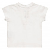 Λευκό βαμβακερό μπλουζάκι με φλοράλ απλικέ Chicco 326129 4