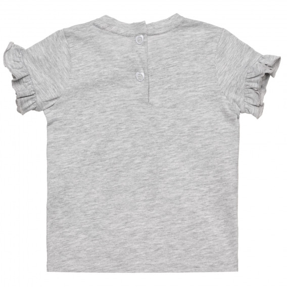 Βαμβακερό μπλουζάκι Chicco σε γκρι χρώμα με απλικέ ποπ κορν για μωρό Chicco 326254 4