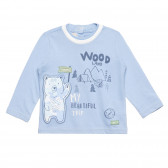 Chicco μπλε βαμβακερή μπλούζα με στάμπα &#39;&#39;WOOD LAND&#39;&#39; για μωρό Chicco 326511 