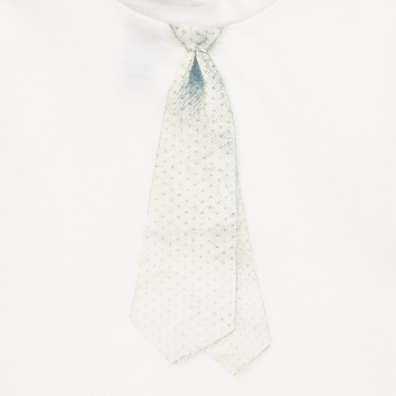 Λευκή βαμβακερή μπλούζα Chicco με απλικέ γραβάτα για μωρό Chicco 326516 2