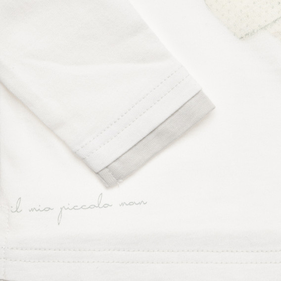 Λευκή βαμβακερή μπλούζα Chicco με απλικέ γραβάτα για μωρό Chicco 326517 3