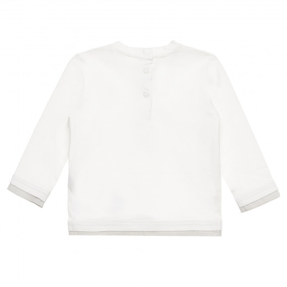Λευκή βαμβακερή μπλούζα Chicco με απλικέ γραβάτα για μωρό Chicco 326518 4