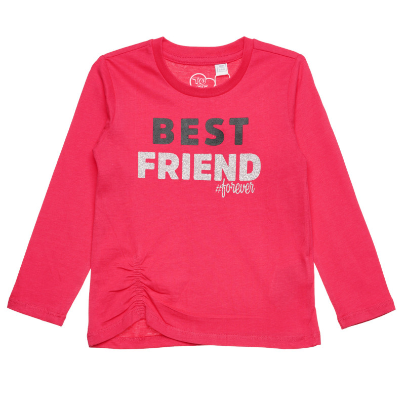Βαμβακερή μπλούζα Chicco σε ροζ χρώμα με την επιγραφή BEST FRIEND  326714