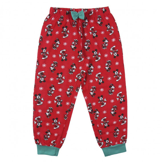 Κόκκινες βαμβακερές πιτζάμες με στάμπα Minnie Mouse. Minnie Mouse 327975 4
