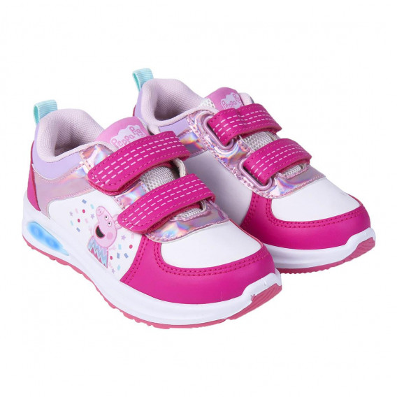 Ροζ φωτεινά αθλητικά παπούτσια με απλικέ Peppa Pig Peppa pig 327999 3