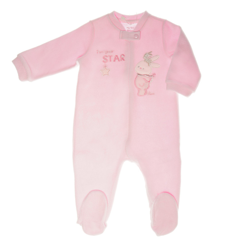 Ροζ μακρυμάνικο φορμάκι με φερμουάρ για μωρό  32816