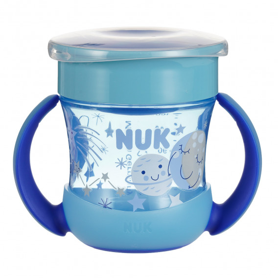 Μπλε κύπελλο πολυπροπυλενίου Evolution mini Magic Cup με μαγική λάμψη στο σκοτάδι, 160 ml.  NUK 328181 2