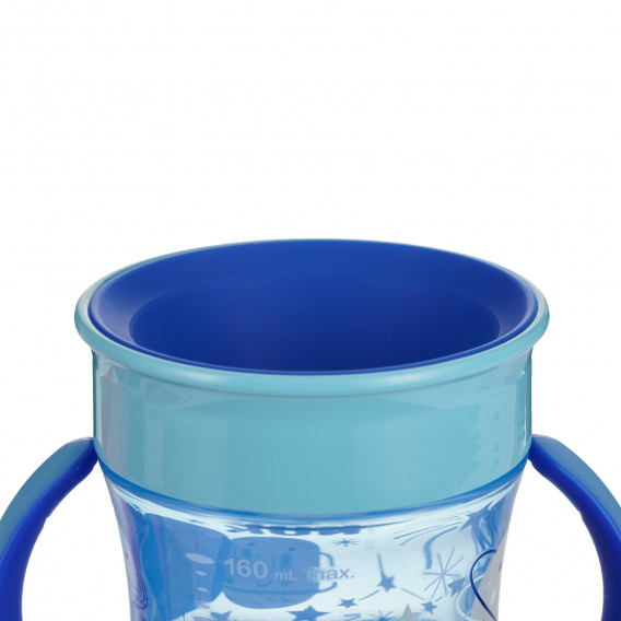 Μπλε κύπελλο πολυπροπυλενίου Evolution mini Magic Cup με μαγική λάμψη στο σκοτάδι, 160 ml.  NUK 328183 4