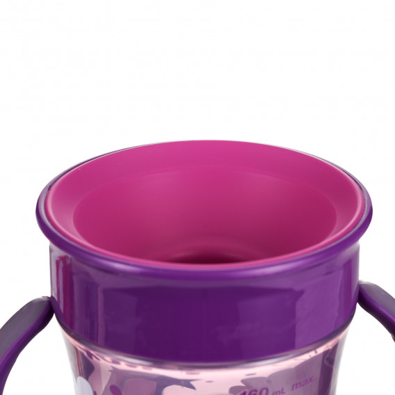 Μοβ κύπελλο πολυπροπυλενίου Evolution mini Magic Cup με μαγική λάμψη στο σκοτάδι, 160 ml.  NUK 328239 4