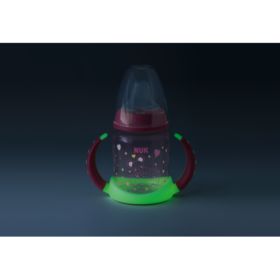 Ροζ μπιμπερό πολυπροπυλένιου First Choice Glow in the Dark 150 ml.  NUK 328982 6