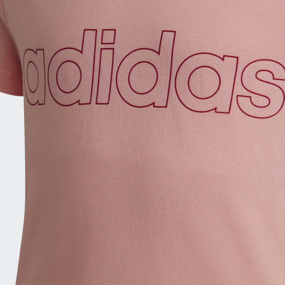 Ροζ μπλουζάκι με το λογότυπο της εταιρίας Adidas 329155 4