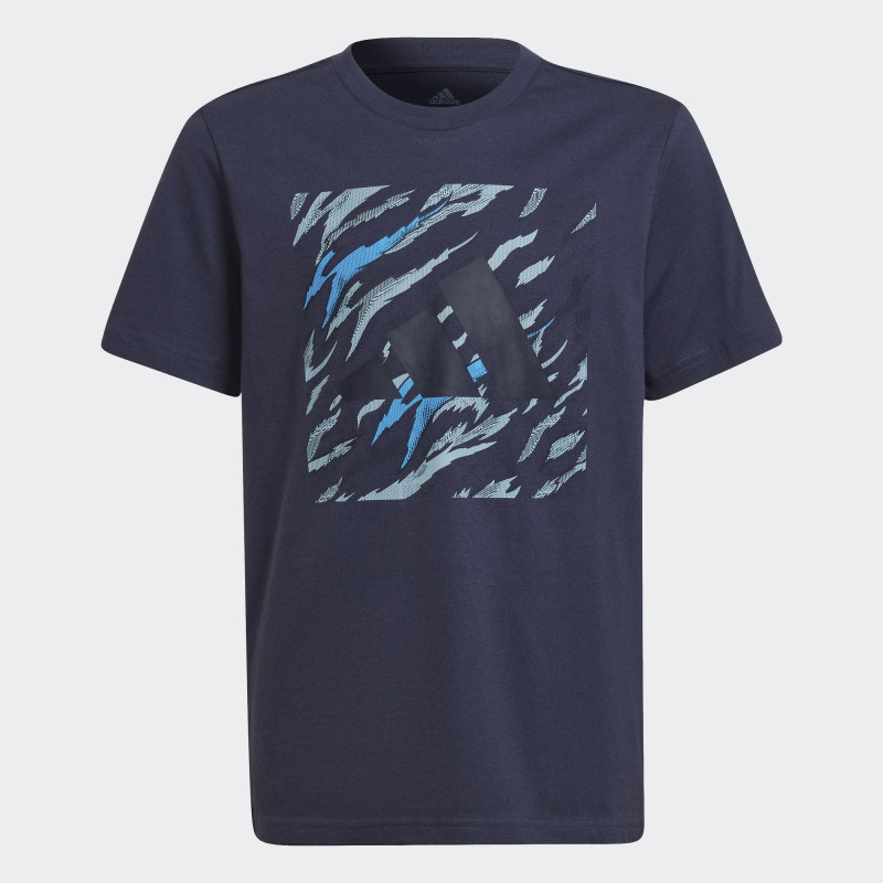 Μπλε ναυτικό μπλουζάκι με στάμπα  329156