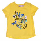 Boboli κίτρινο βαμβακερό μπλουζάκι με στάμπα για κορίτσι Boboli 329655 