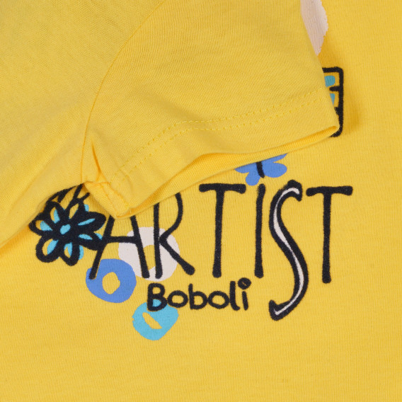 Boboli κίτρινο βαμβακερό μπλουζάκι με στάμπα για κορίτσι Boboli 329657 3