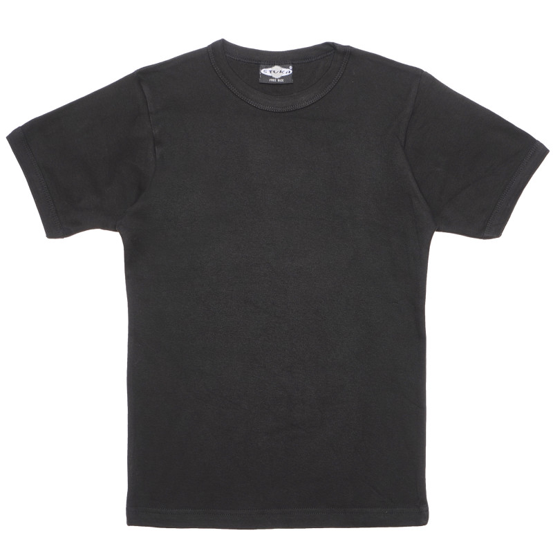 Μπλουζάκι από απλό μαύρο βαμβάκι  329693