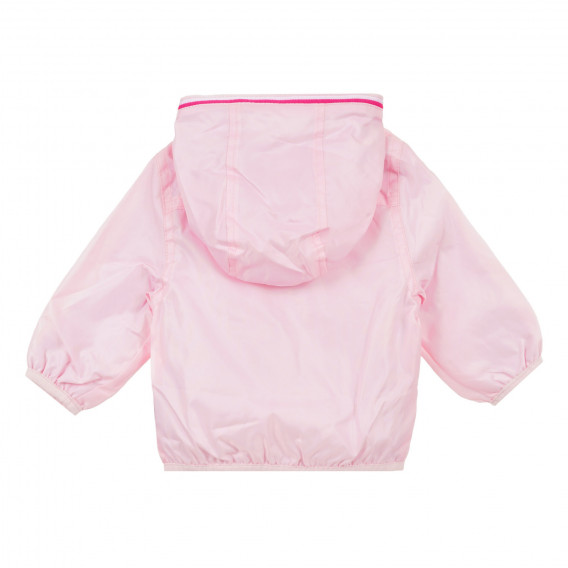 Ανοιχτό ροζ λεπτό αντιανεμικό μπουφάν με χρωματιστές ρίγες στο φινίρισμα Chicco 329770 4