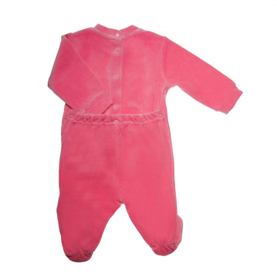 Βελούδινο, μακρυμάνικο φορμάκι σε ροζ χρώμα, με απλικέ σχέδιο σκαντζόχοιρο, για κορίτσι Chicco 33006 2