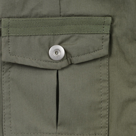 Πράσινο λεπτό μπουφάν με τέσσερις τσέπες και κουκούλα με γράμματα Chicco 330127 3