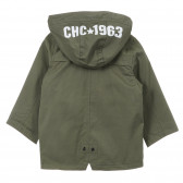 Πράσινο λεπτό μπουφάν με τέσσερις τσέπες και κουκούλα με γράμματα Chicco 330128 4