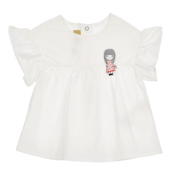 Βαμβακερή κοντομάνικη μπλούζα με απλικέ για κορίτσι Chicco 330848 