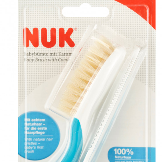Φυσική ασφαλής βούρτσα μαλλιών και χτένα μαλλιών σε μπλε χρώμα  NUK 331378 2