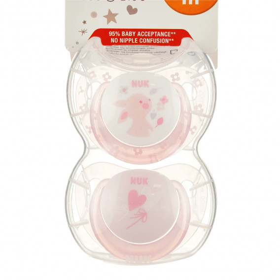 Πιπίλα 2 τμχ ροζ, για μωρά 0-6 μηνών NUK 331457 4