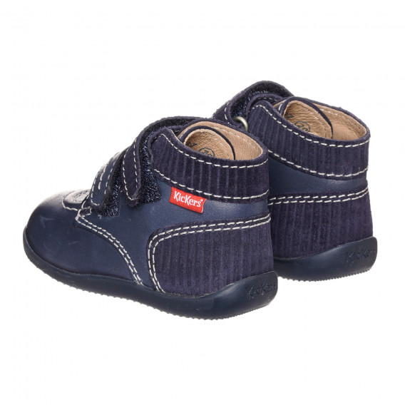 Γνήσιες δερμάτινες μπότες σε μπλε navy χρώμα με σουέντ λεπτομέρειες KICKERS 331794 2