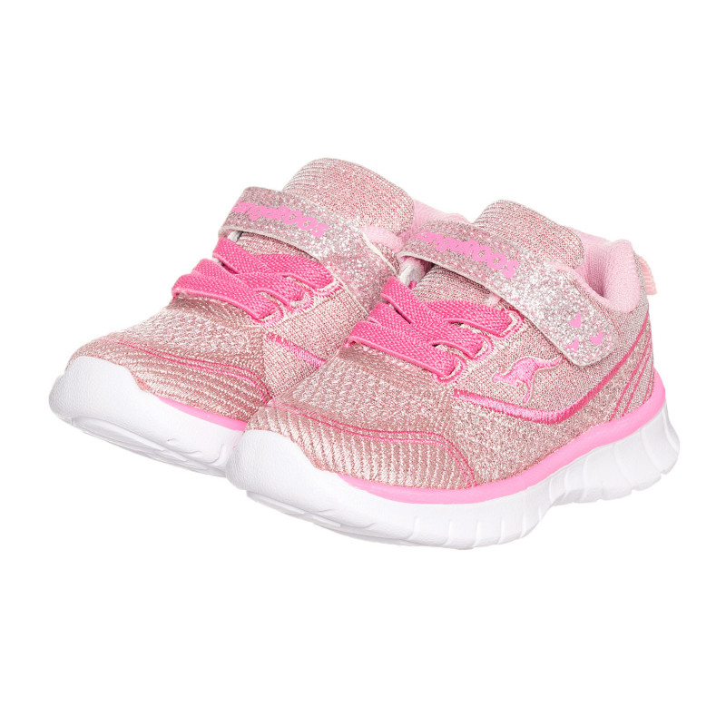 Ροζ γυαλιστερά αθλητικά παπούτσια με το λογότυπο της μάρκας  331843
