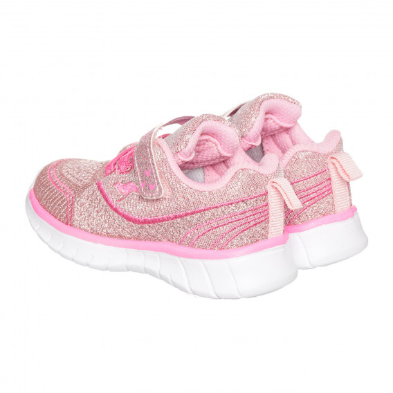 Ροζ γυαλιστερά αθλητικά παπούτσια με το λογότυπο της μάρκας Kangaroos 331845 2
