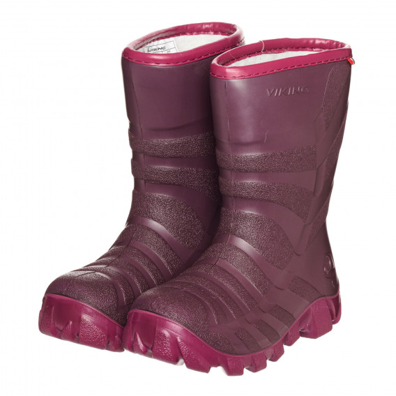 Μοβ λαστιχένιες μπότες με φόδρα Viking 331870 