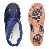Μπλε μπότες με φόδρα και καφέ λεπτομέρειες Spirale 331875 3