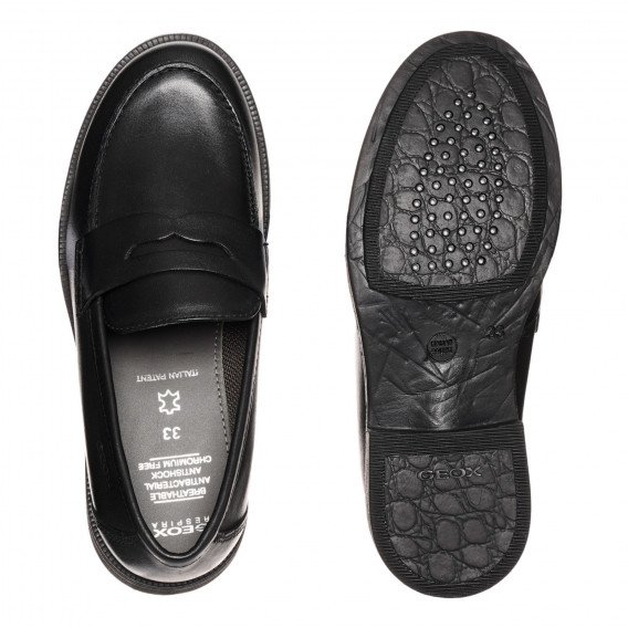 Μαύρα κομψά δερμάτινα παπούτσια Geox 331884 3