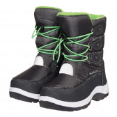 Σκούρα γκρι μποτάκια με πράσινες λεπτομέρειες Playshoes 332074 