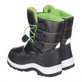 Σκούρα γκρι μποτάκια με πράσινες λεπτομέρειες Playshoes 332075 2