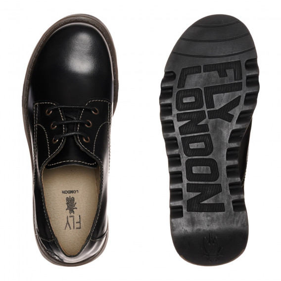 Μαύρα δερμάτινα παπούτσια με κορδόνια Fly London 332192 3