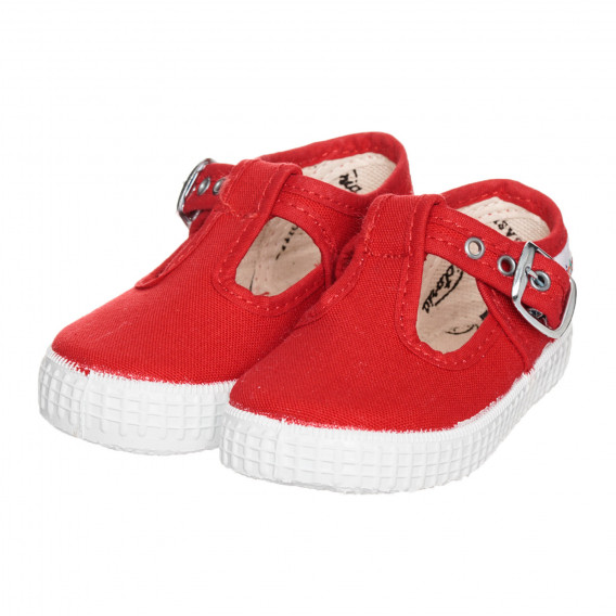 Κόκκινα υφασμάτινα αθλητικά παπούτσια με αγκράφα VICTORIA 332290 