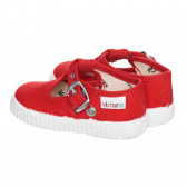 Κόκκινα υφασμάτινα αθλητικά παπούτσια με αγκράφα VICTORIA 332292 3