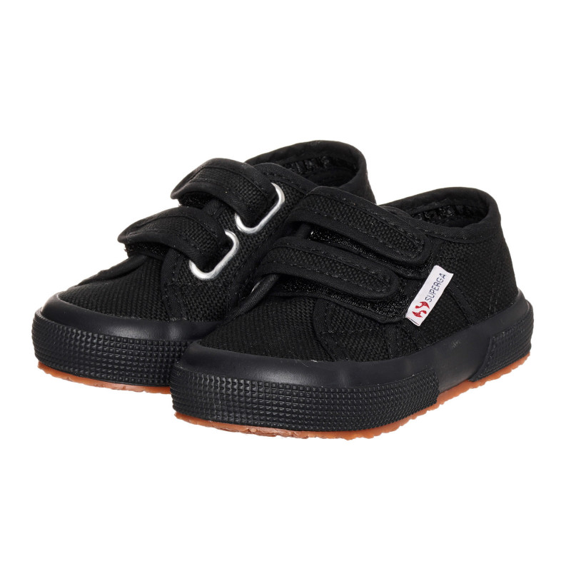 Μαύρα βρεφικά sneakers με αυτοκόλλητα velcro   332368