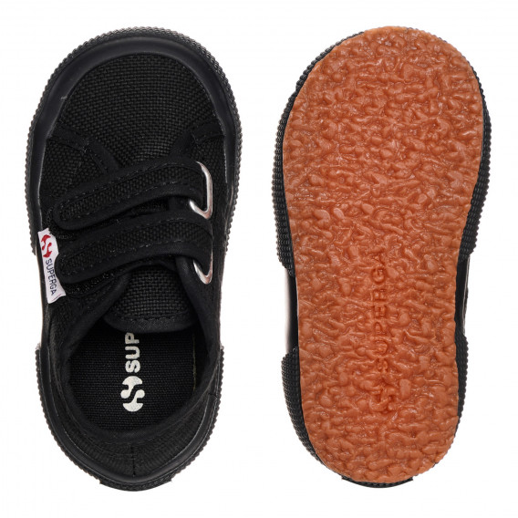 Μαύρα βρεφικά sneakers με αυτοκόλλητα velcro  Superga 332369 3