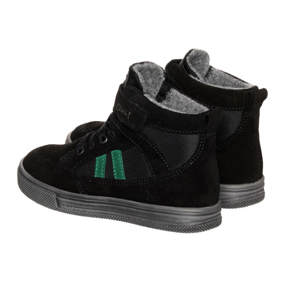 Μαύρα ψηλά αθλητικά παπούτσια με πράσινες λεπτομέρειες  Richter 332486 2