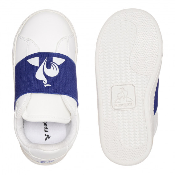 Λευκά αθλητικά παπούτσια με μπλε λεπτομέρειες και το λογότυπο της μάρκας Le coq sportif 332597 3