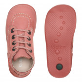 Ροζ δερμάτινες μπότες με διακοσμητικές ραφές KICKERS 332615 3