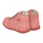 Ροζ δερμάτινες μπότες με διακοσμητικές ραφές KICKERS 332616 2