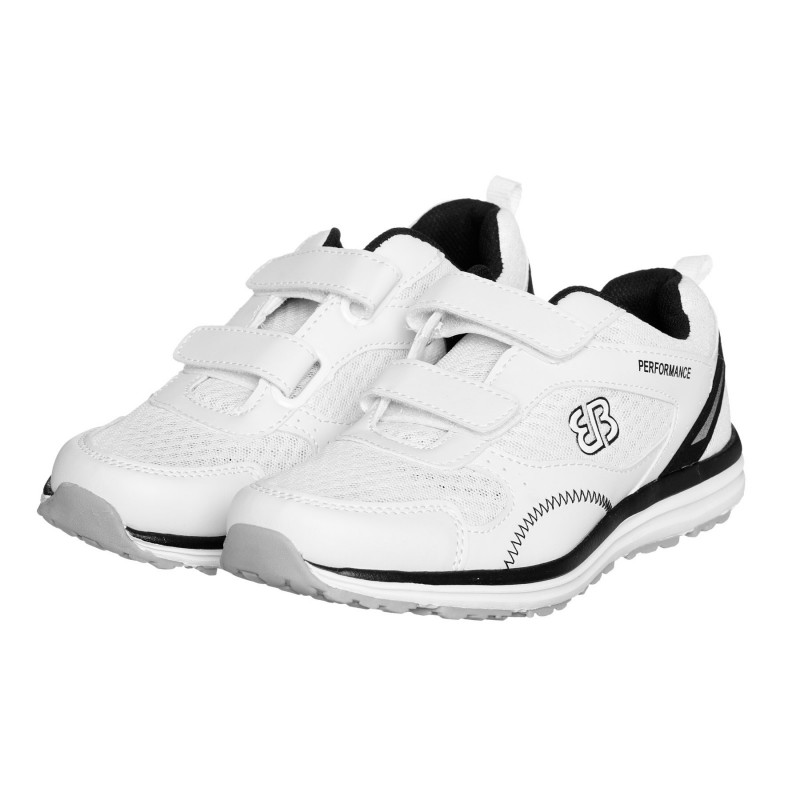 Λευκά αθλητικά παπούτσια με μαύρες λεπτομέρειες   332678