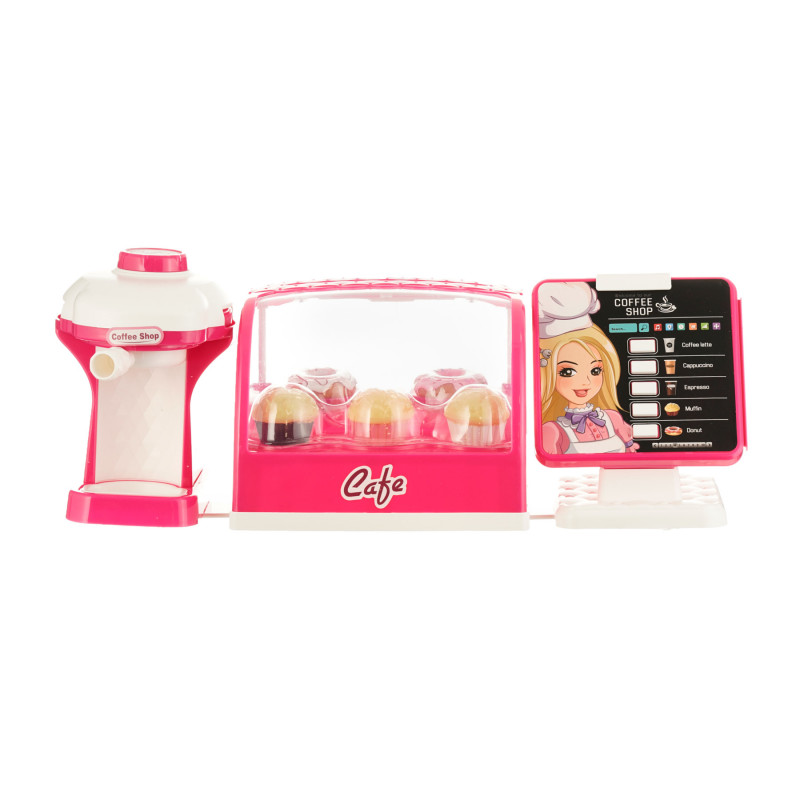 Παιδικό Καφέ-Ζαχαροπλαστείο με ταμειακή μηχανή και φωτεινά εφέ, ροζ  333199