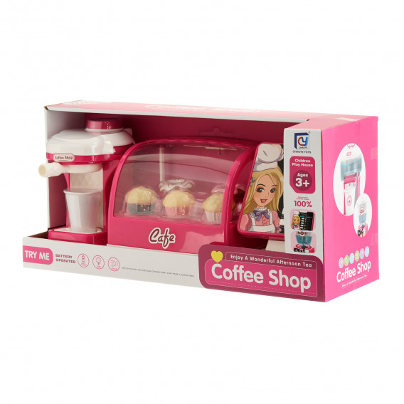 Παιδικό Καφέ-Ζαχαροπλαστείο με ταμειακή μηχανή και φωτεινά εφέ, ροζ GOT 333212 2